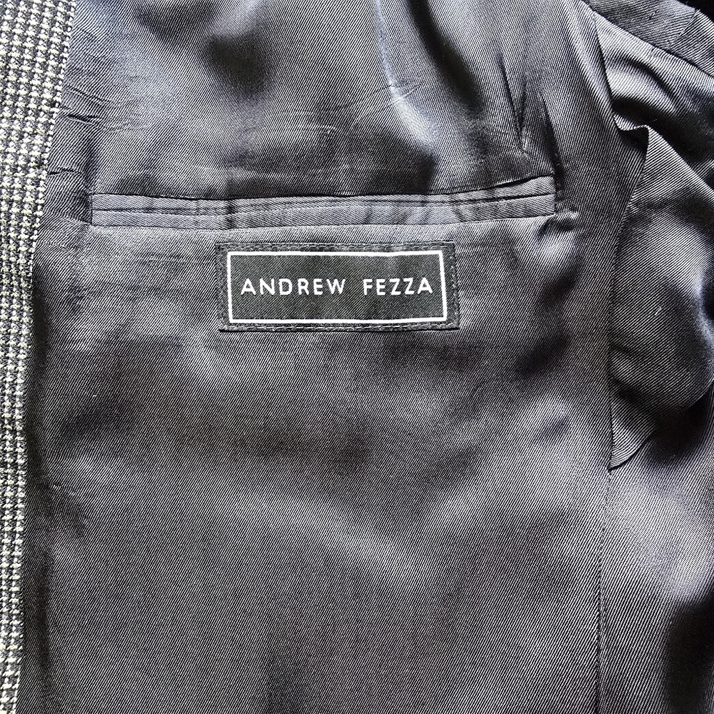 Andrew Fezza Wool Houndstooth 2-Button Blazer Men… - image 5